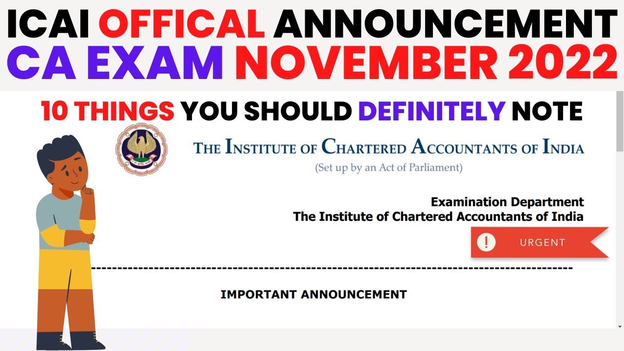 ICAI Official Announcement | CA Exam November 2022 | 10+ Things You Should Definitely Note | CA Exam