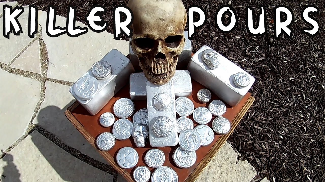 Melting Scrap Aluminum - ASMR - GORGEOUS coins!