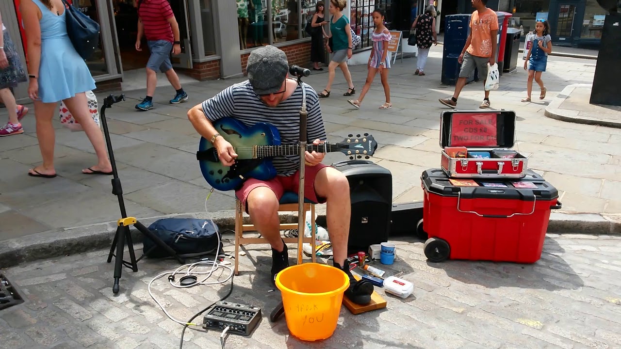 Jim Hammond Busking in Guildford. 