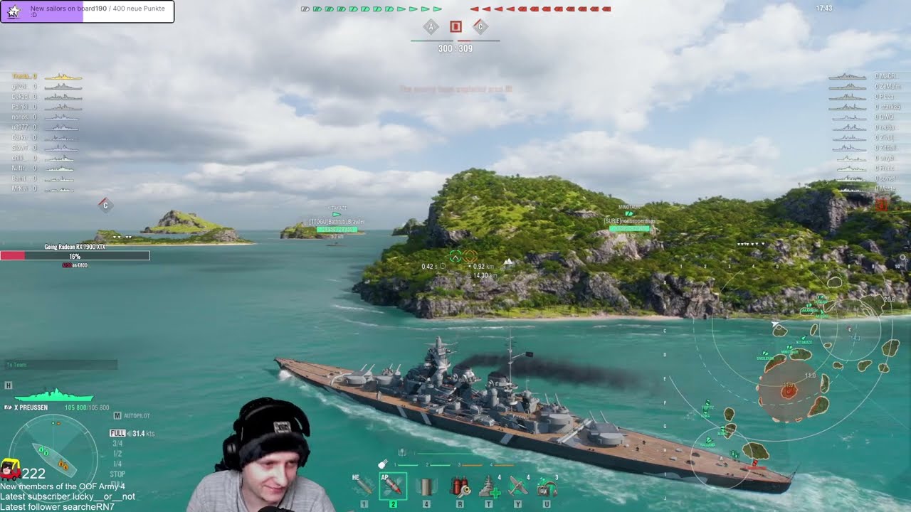 Preussen - The super fast reload makes this german battleship so good