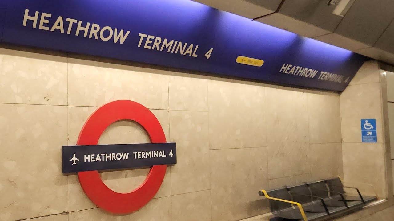 London Heathrow Terminal 4 Arrivals Hall towards Underground Picadilly Line