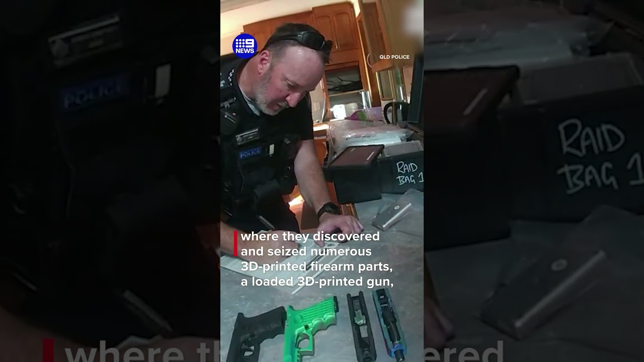 Loaded 3D-Printed firearm and drugs seized from home | 9 News Australia