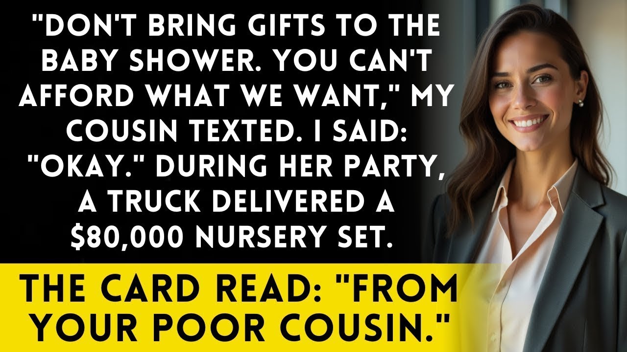 My Cousin’s Baby Shower “No Gifts—You Couldn’t Afford Them Anyway” Then the Delivery Showed Up…