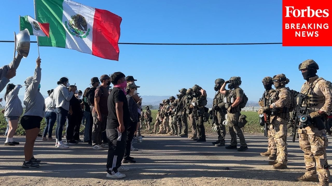 Anti-ICE Protestors Face Off Against Federal Agents In Camarillo, CA Amid Farm Raids