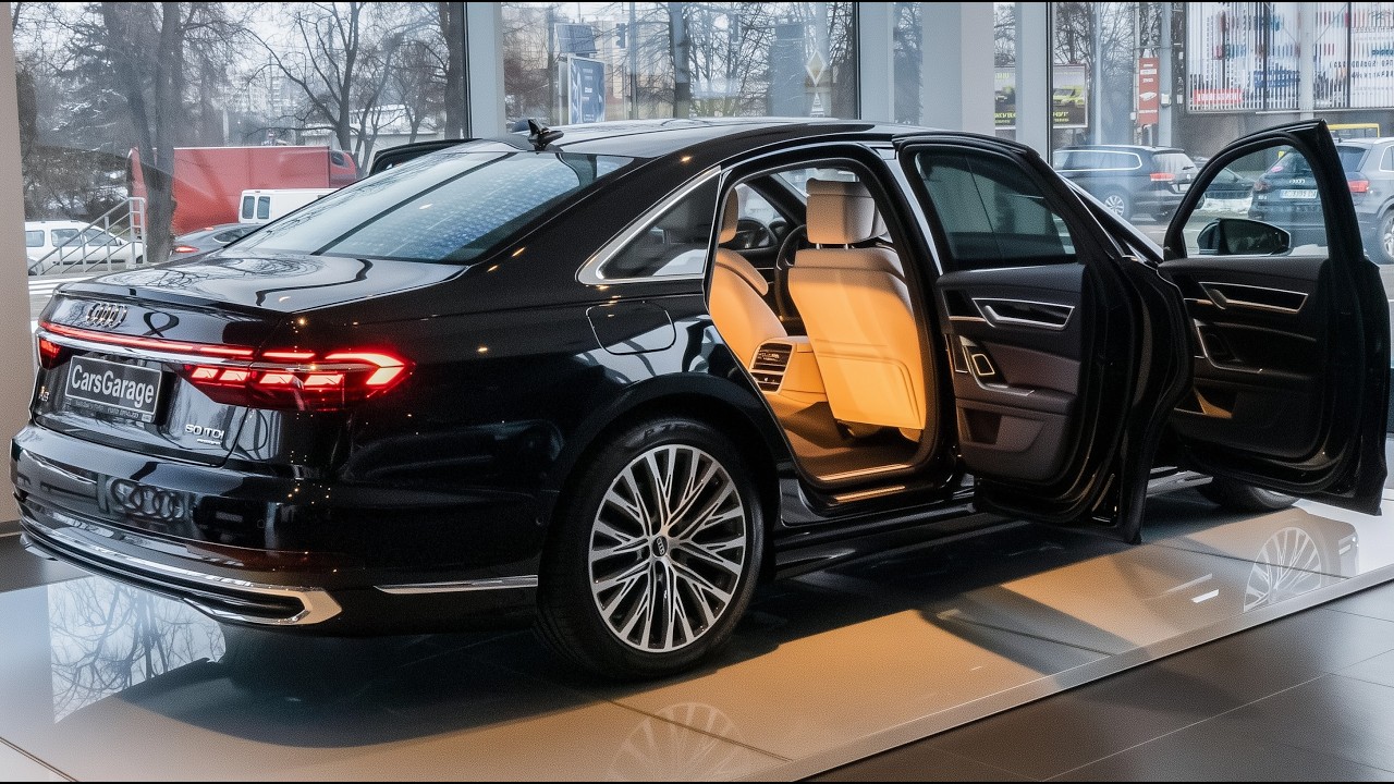2025 Black Audi A8 S-Line 50 TDI Quattro - Full-Size Luxury Sedan in Detail