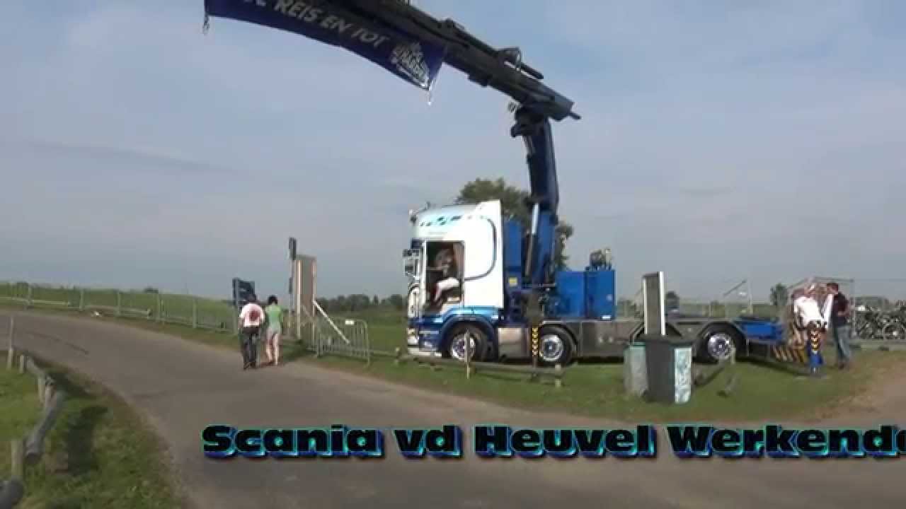 scania's V 8  v de heuvel  Werkendam met Palfinger crane