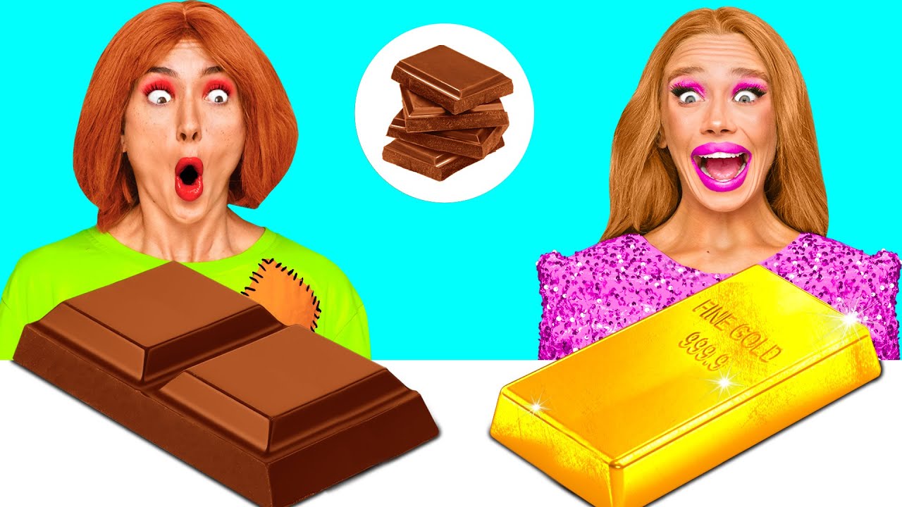 Челлендж. Шоколадная Еда vs Настоящая еда | Кто Победит в Кулинарной Битве BaRaDa Challenge