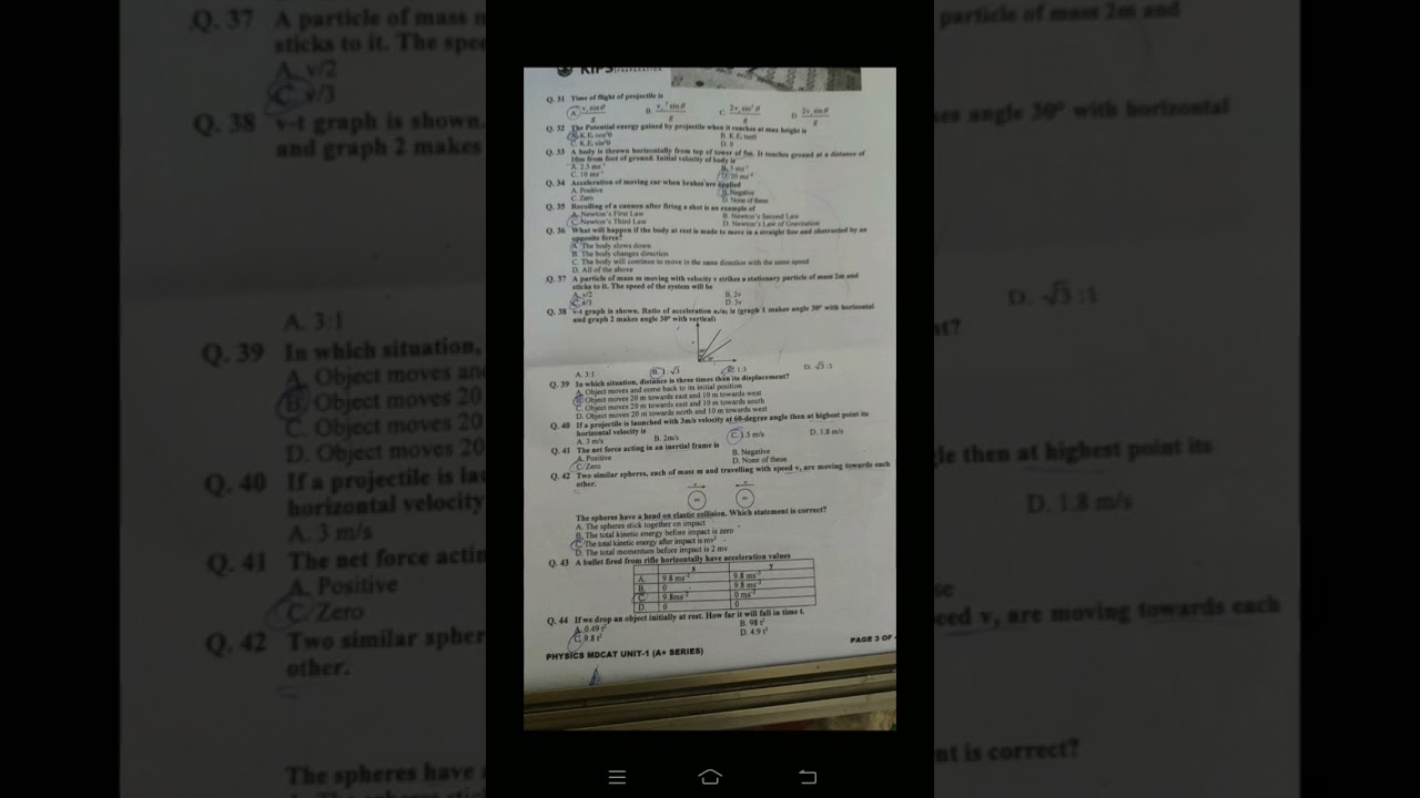 Test from kips physics test unit 1 #mdcat #physics #kips #nums