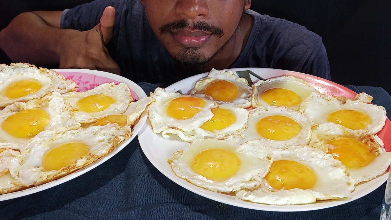 ASMR SUNNY SIDE UP EGGS EATING,EGG POACH EATING SHOW
