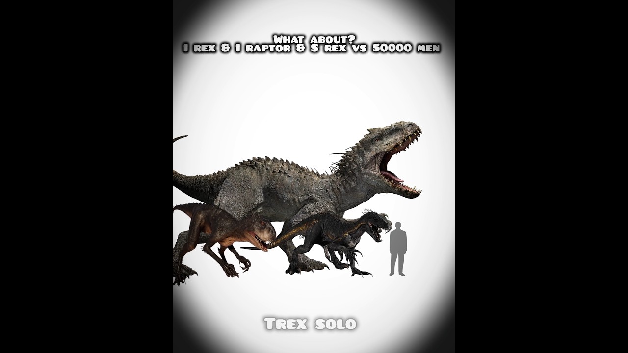 What about I rex & I raptor & S rex vs 50000 men #dinosaur #jurassicworld #trending #edit #shorts