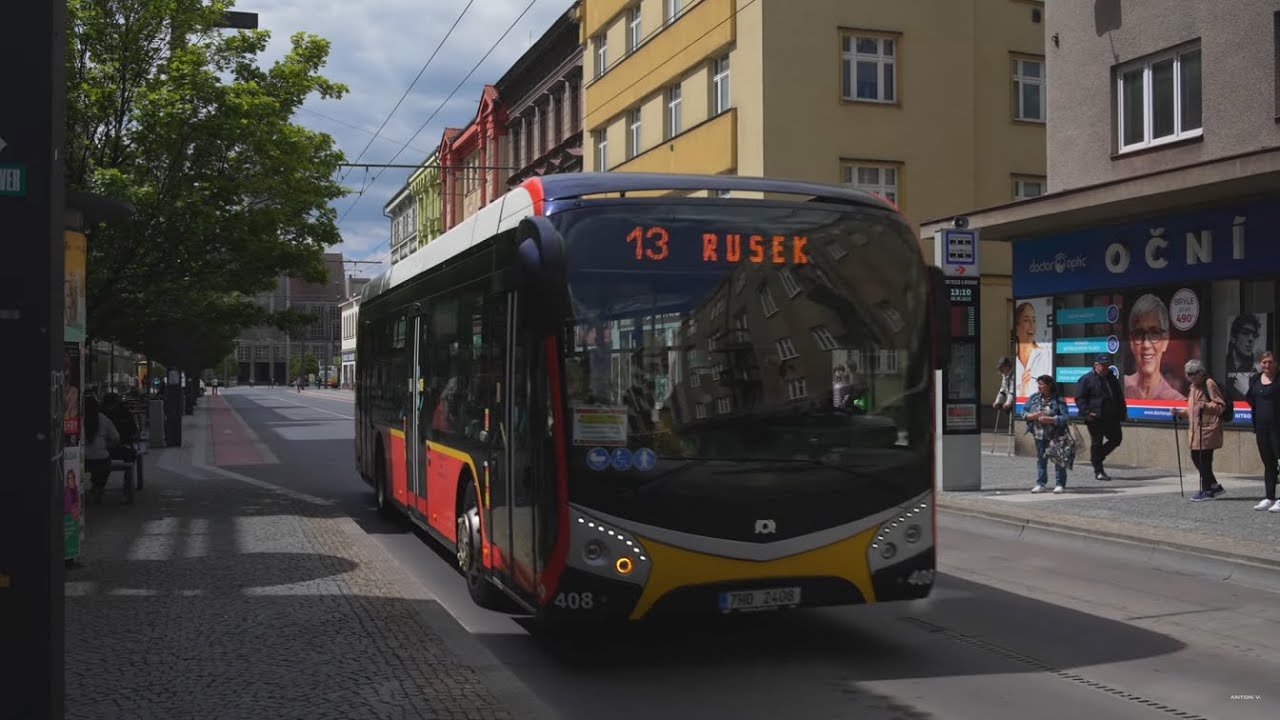 Czech Republic, Hradec Králové, bus 13 ride from Od Tesco A Atrium to Rusek Škola