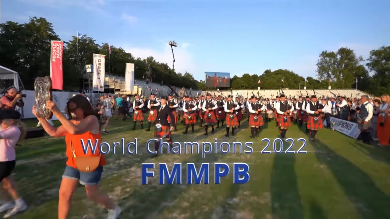WORLD CHAMPIONS 2022 - Field Marshal Montgomery Pipe Band - Walk to the Bus