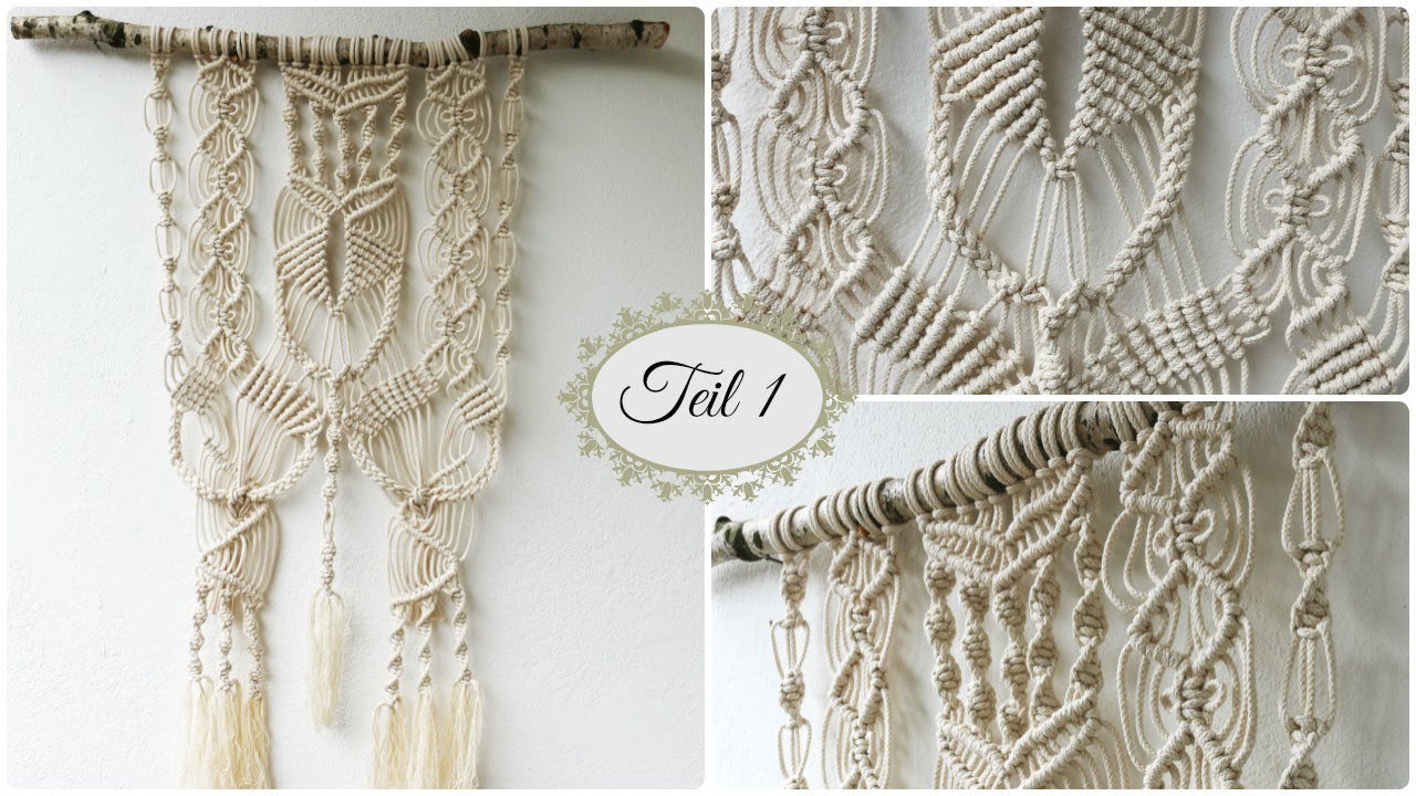 Makramee Wandbehang Teil 1 * DIY * Macrame Wall hanging [eng sub]