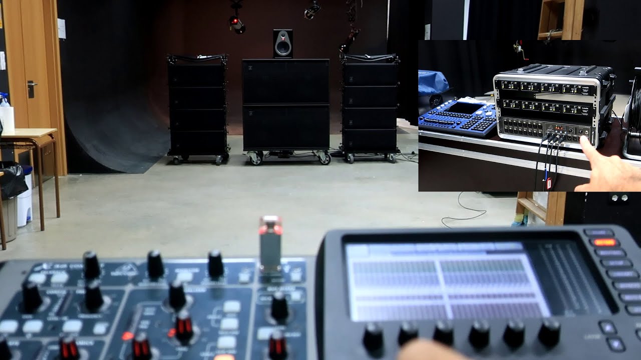 SONORIZACIÓN CON MATRICES DE LA MESA BEHRINGER X32 y STAGEBOX S16 - LINE ARRAY, SUBS y FRONT FILL