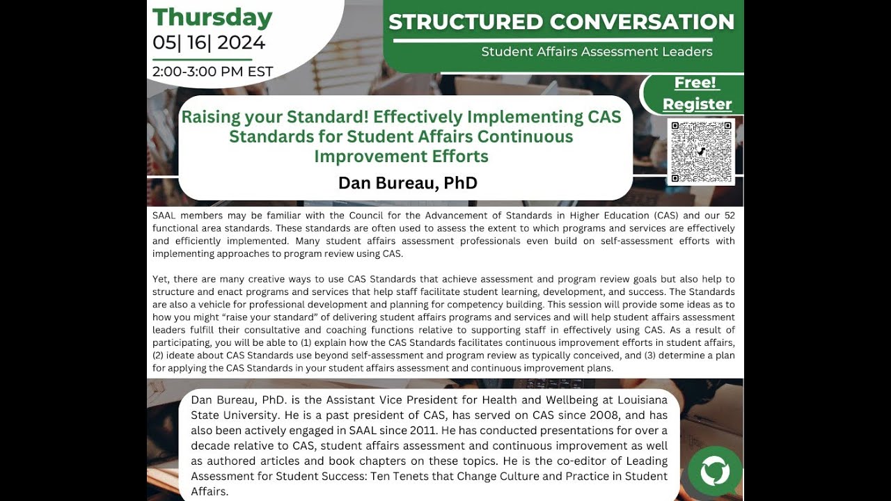 Raising your Standard! Effectively Implementing CAS Standards for SA Continuous Improvement Efforts