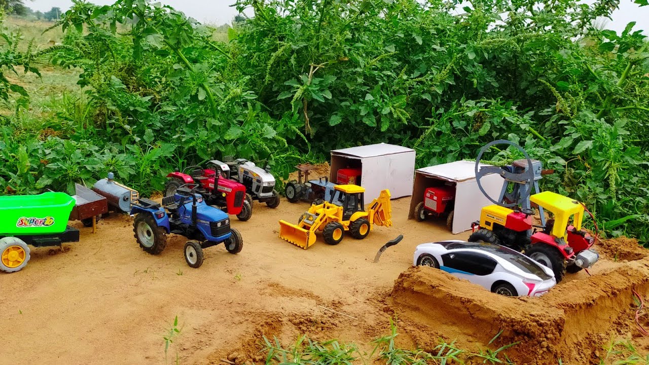 mini tractor trolley parking video|jcb|tractor video|@MrDevCreators