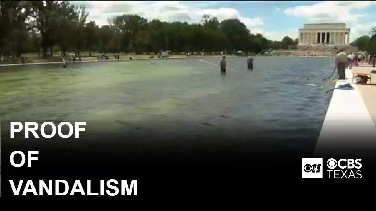 Trump says proof that vandals cut Reflecting Pool will be provided in court