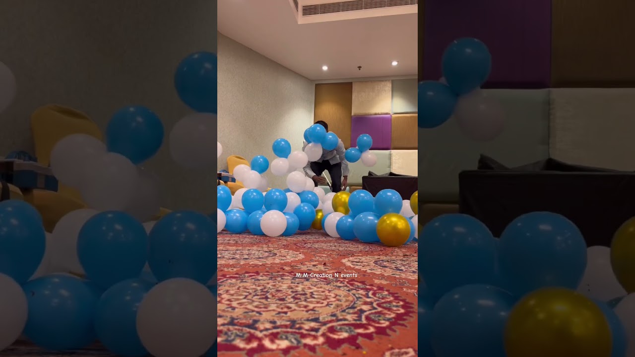 Birthday decoration ideas at home | balloon decoration ideas #shortsfeed #balloon #tutorial #fyp