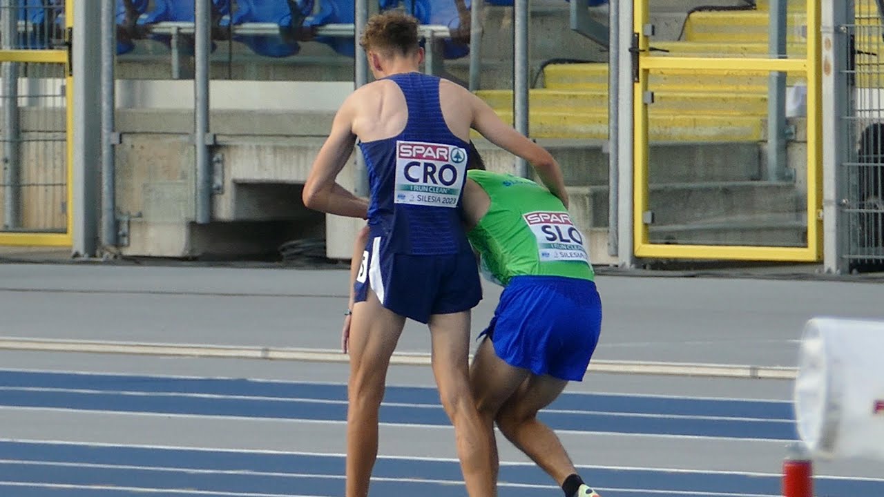 Fair Play! Croatian runner Dino Bošnjak helps Slovenian to the finish line!