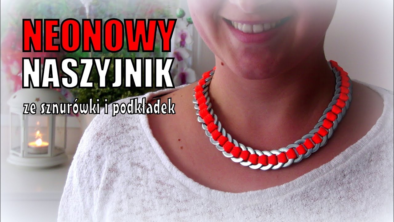 DIY - neonowy naszyjnik ze sznurówki i podkładek