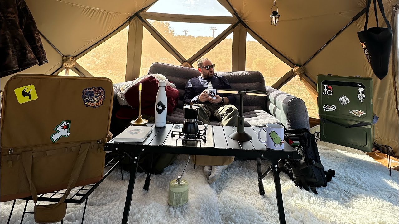 Cozy Camping with my new Bubbles Tent |  تخييم في أجمل مناطق بالأردن عجلون خيمة الكوخ