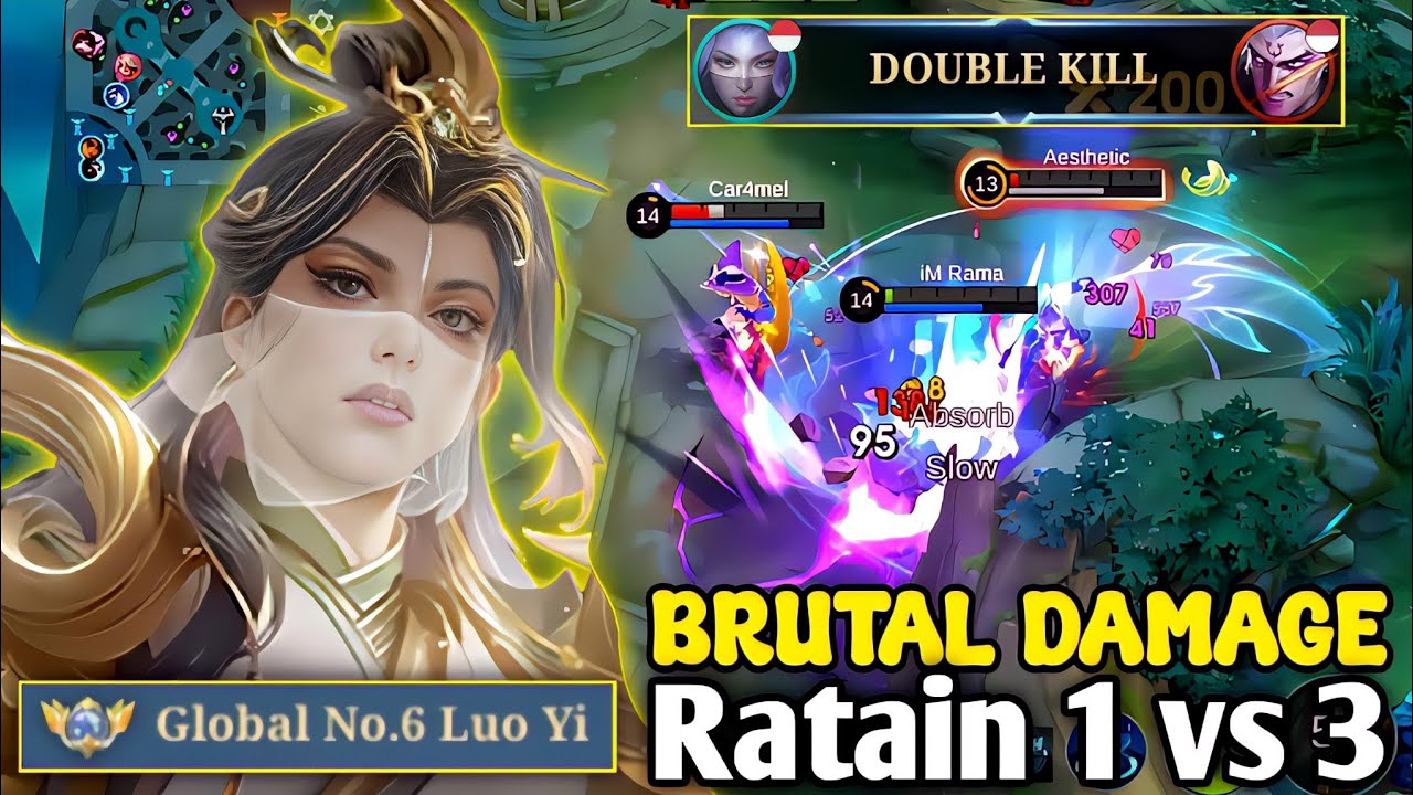 Luo Yi Brutal Damage! Top Global Luo Yi Meratakan 1 Vs 3 | Cara Bermain Pasif Luo Yi