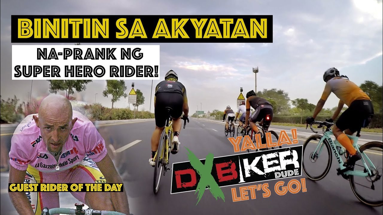 MARCO PANTANI RIDE WITH  FFR DUBAI | SUPER HERO PRANK - (DxBIKER DUDE)