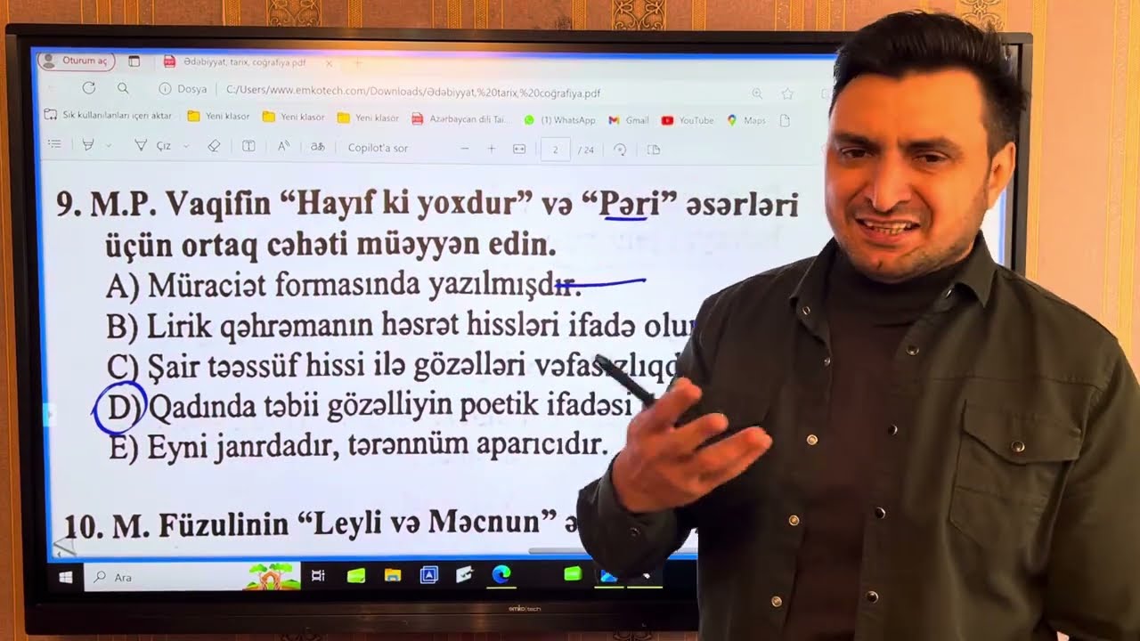 DİM qəbul model sınağının izahı 2024 (Ədəbiyyat)