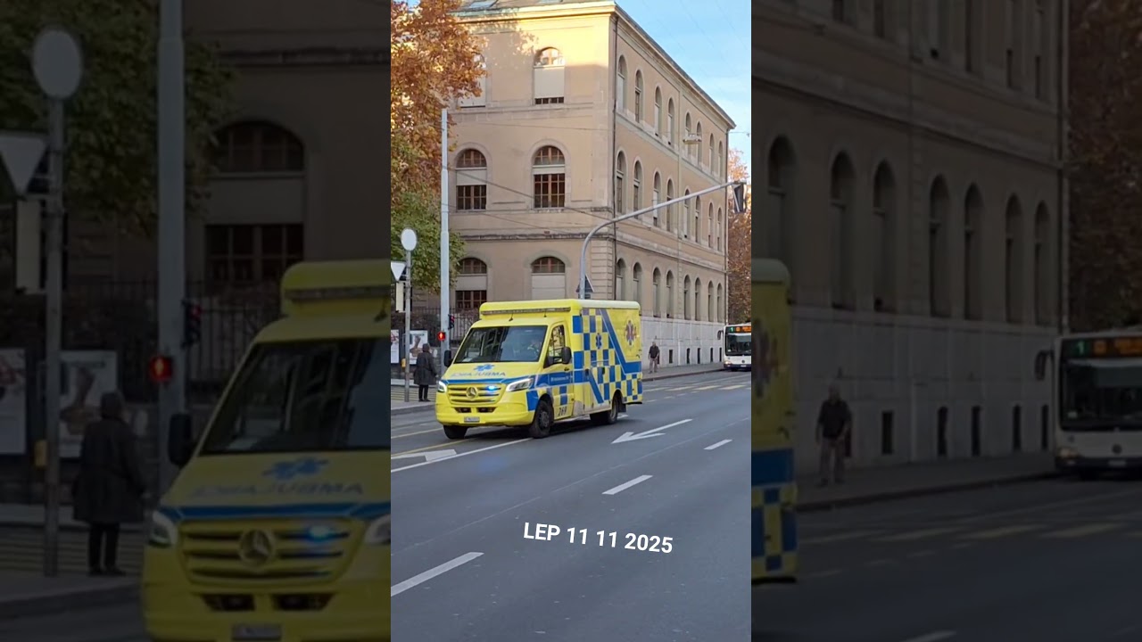 Ambulance en urgence dans le centre de Genève 🇨🇭