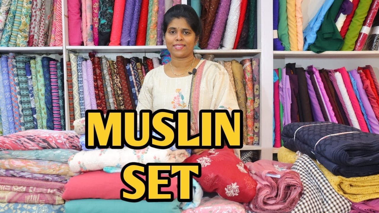 HAKKOBA PRINTED ,HAKKOBA PLAIN ,WORKED KOTTA,THREE PIECE MASLIN SET,MASLIN COTTON .9539230601.
