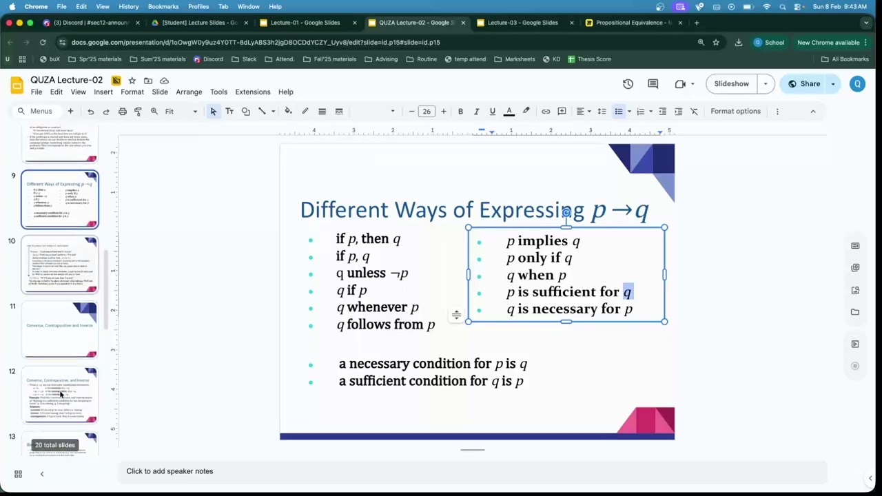 CSE230 | Implication Transformation, Logical Equivalence, Predicates