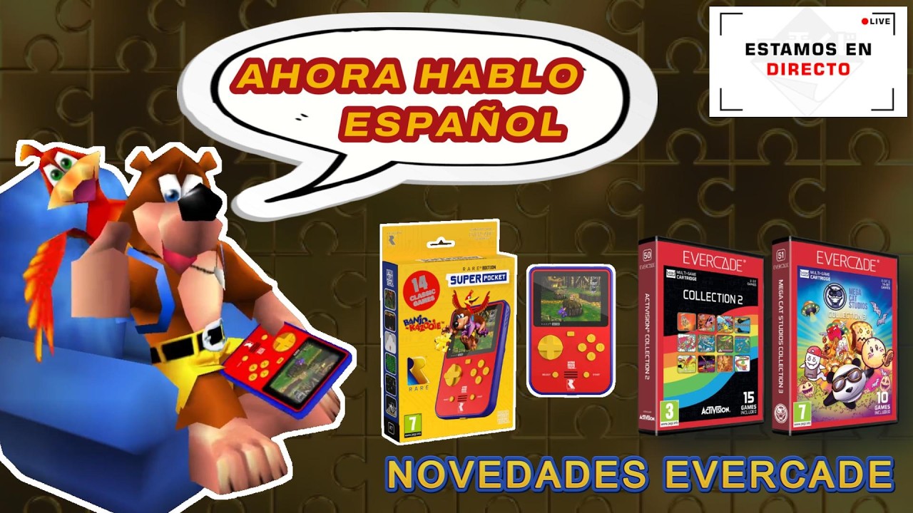 💥 ¡BANJO‑KAZOOIE en ESPAÑOL por primera vez para EVERCADE! Además tenemos Activision 2 y Mega Cat 3