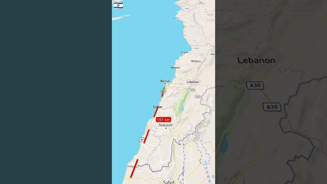 Distance between Tel Aviv Palestine to Beirut Lebanon #moscowregion #automobile #aviation