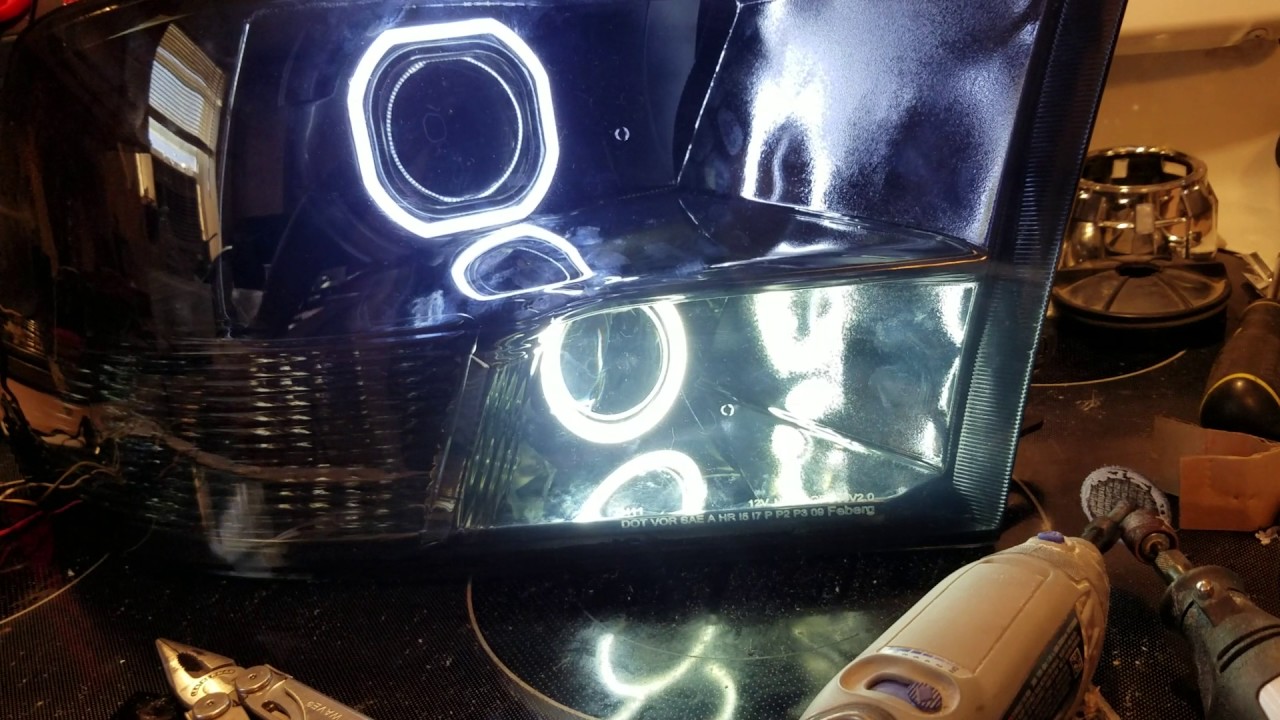 2011 Ram 1500 Quad Headlights Quad Projectors Halo Test