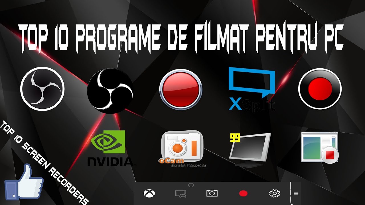 Top 10 Programe de filmat PC-ul (Screen Recorders)