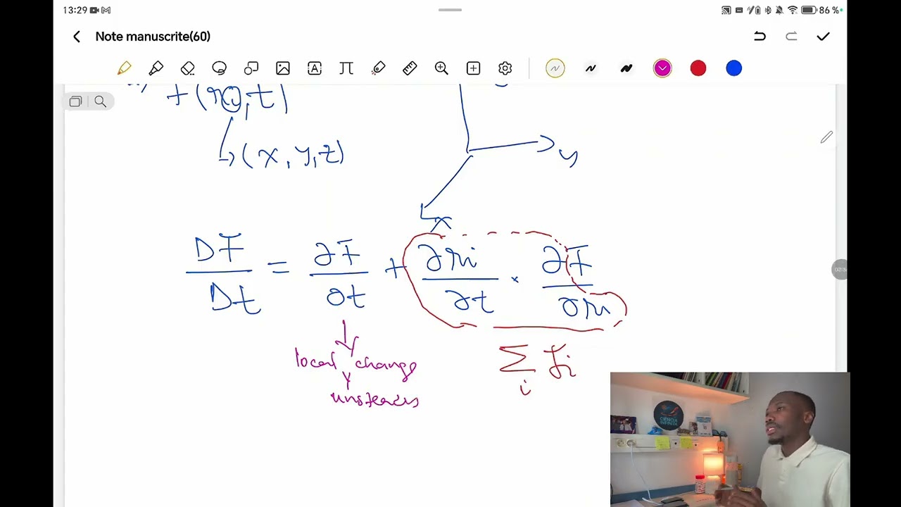 Material Derivative (Einstein's  Notation)