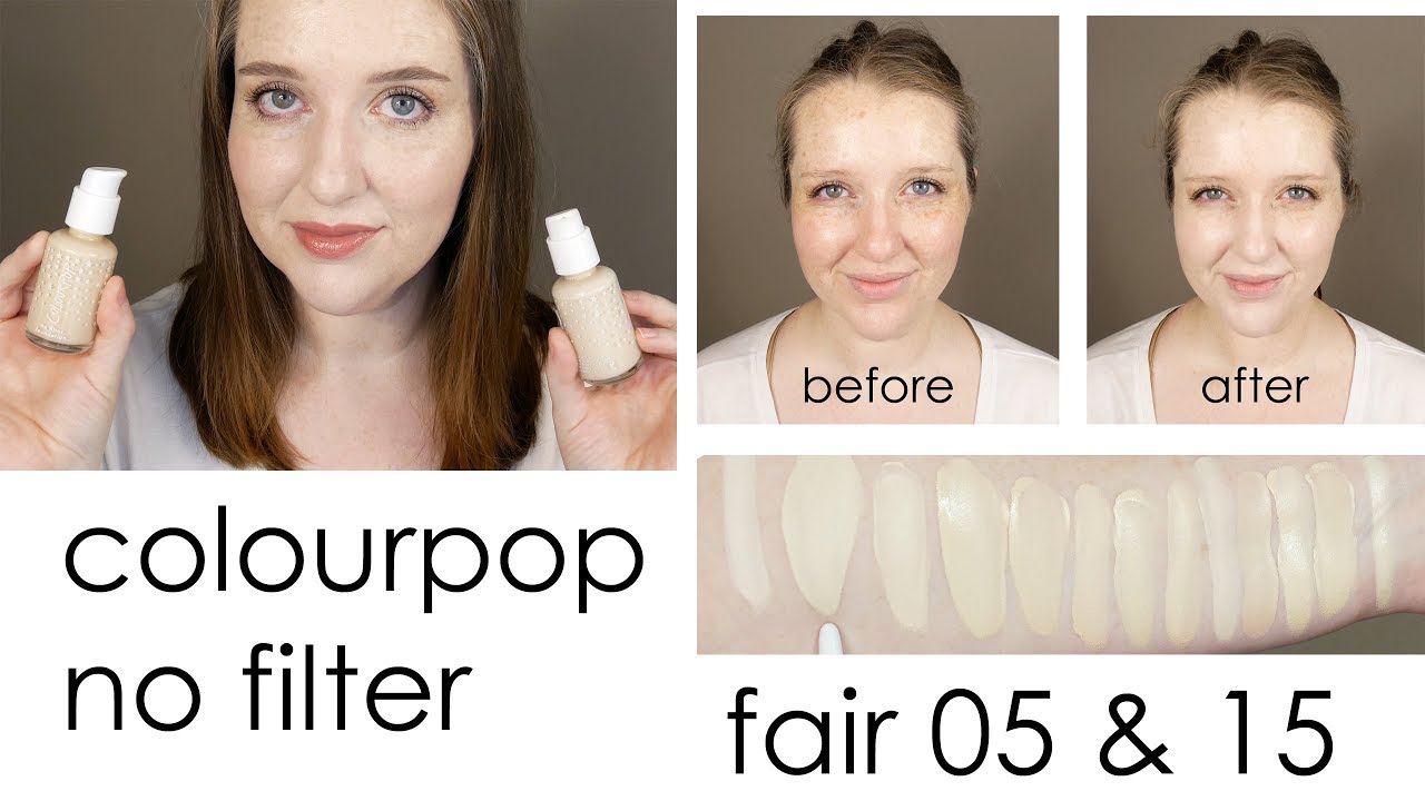 Review and Demo of Colourpop No Filter Foundation in Fair 05 | Very Fair / Pale Skin | Swatches