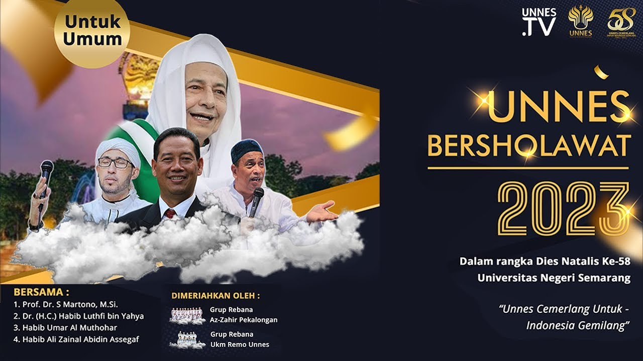 AZZAHIR BERSHOLAWAT dalam rangka Safari Maulid Rangka Dies Natalis ke-58 UNNES, 24  Mei 2023