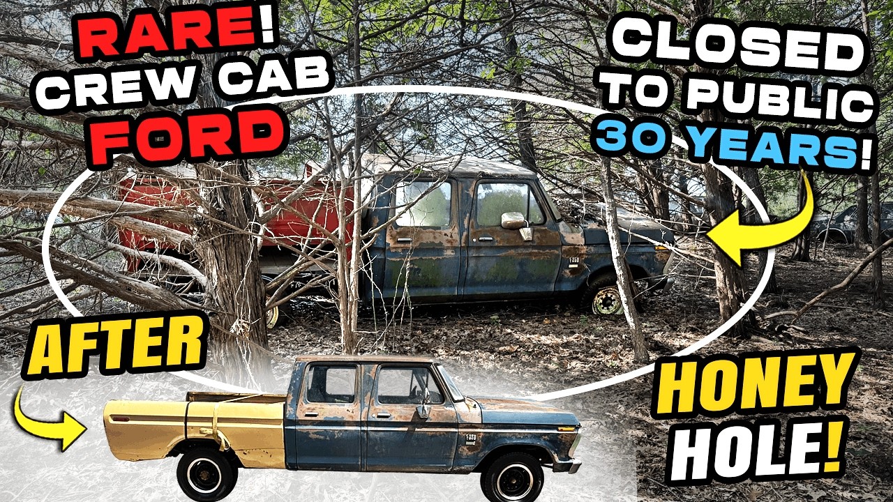 ABANDONED 1976 F250 CREW CAB Rescue! 100's Of Old Vehicles! CLOSED to the Public for 30 YEARS!