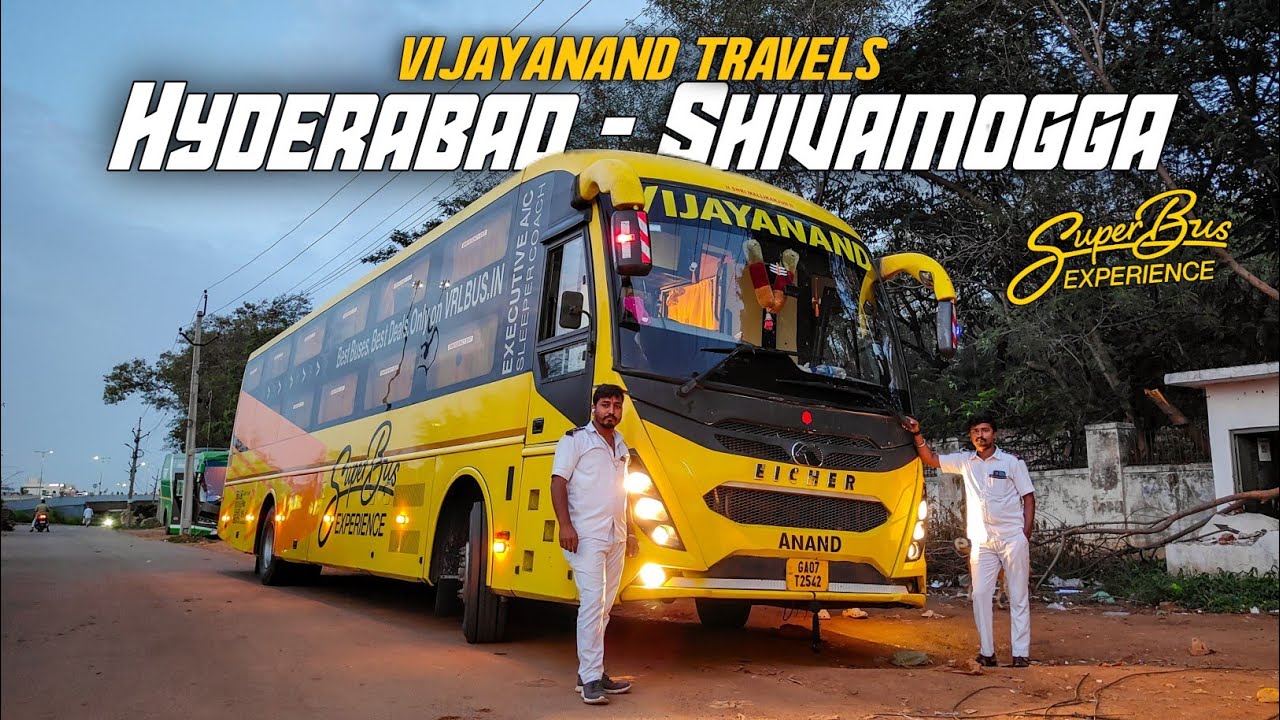 Hyderabad to Shivamogga in VRL’s VECV Eicher BS6 AC Sleeper | Vijayanand Travels Bus Journey Vlog
