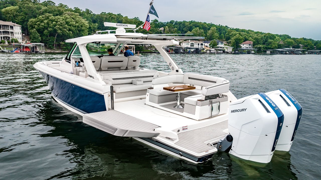 Прохождение и тестирование Tiara 43LS 2024 года — Twin Mercury v12 600 — Озеро Озарк