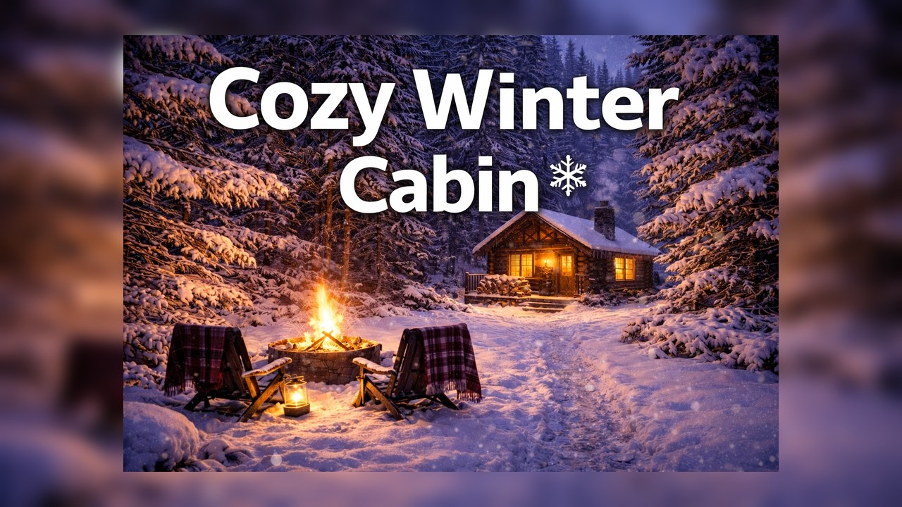 Cozy Cabin in a Snowy Winter Forest ❄️ Snowstorm Ambience for Sleep  (1.5 Hours)