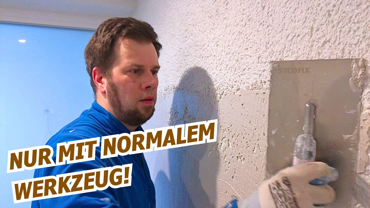 Wände glatt verputzen | Rauputz glätten: So geht's einfach im Heimwerker-Stil OHNE Spezialwerkzeug
