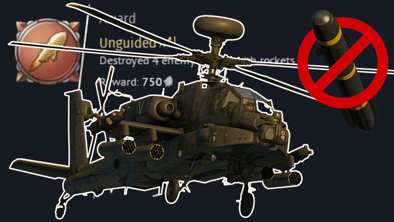 20 Minutes of JUST AH-64D, But I ONLY use Anything except Hellfire's - War Thunder