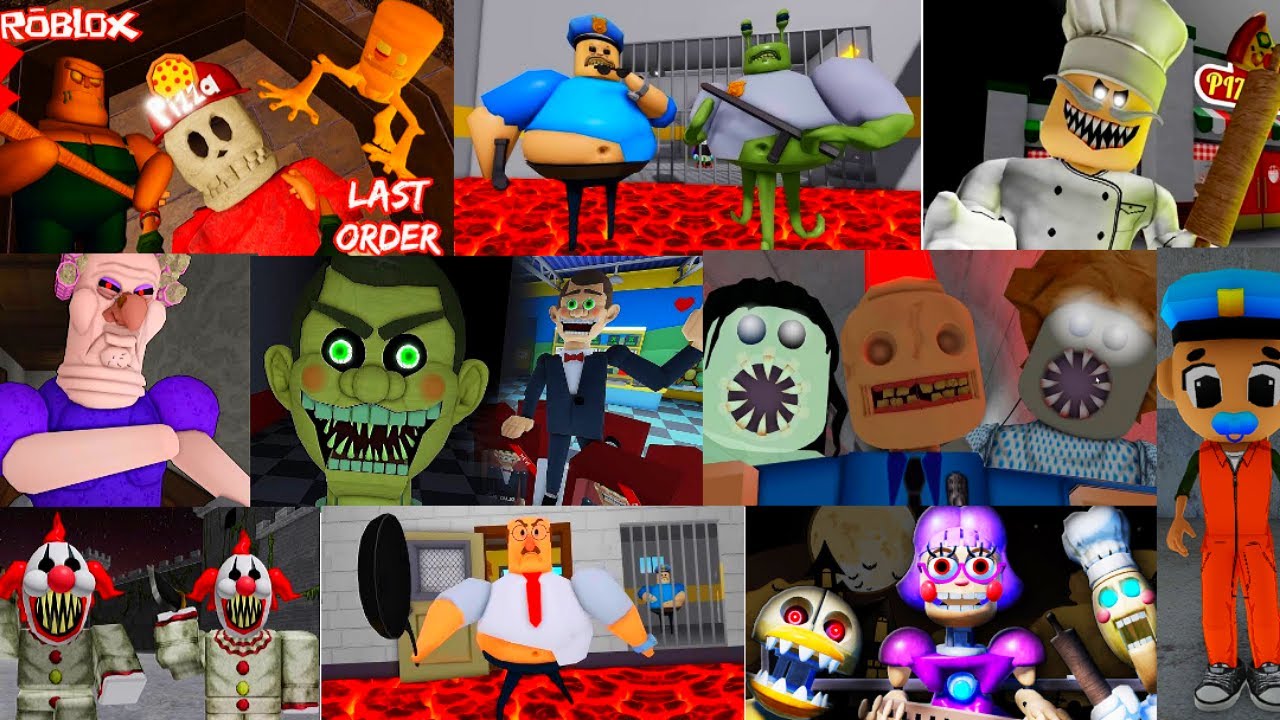 Roblox SPEEDRUN All PlatinumFalls Scary Obby Games,  Alien Base Barry, GRUMPY GRAN, SIREN COP