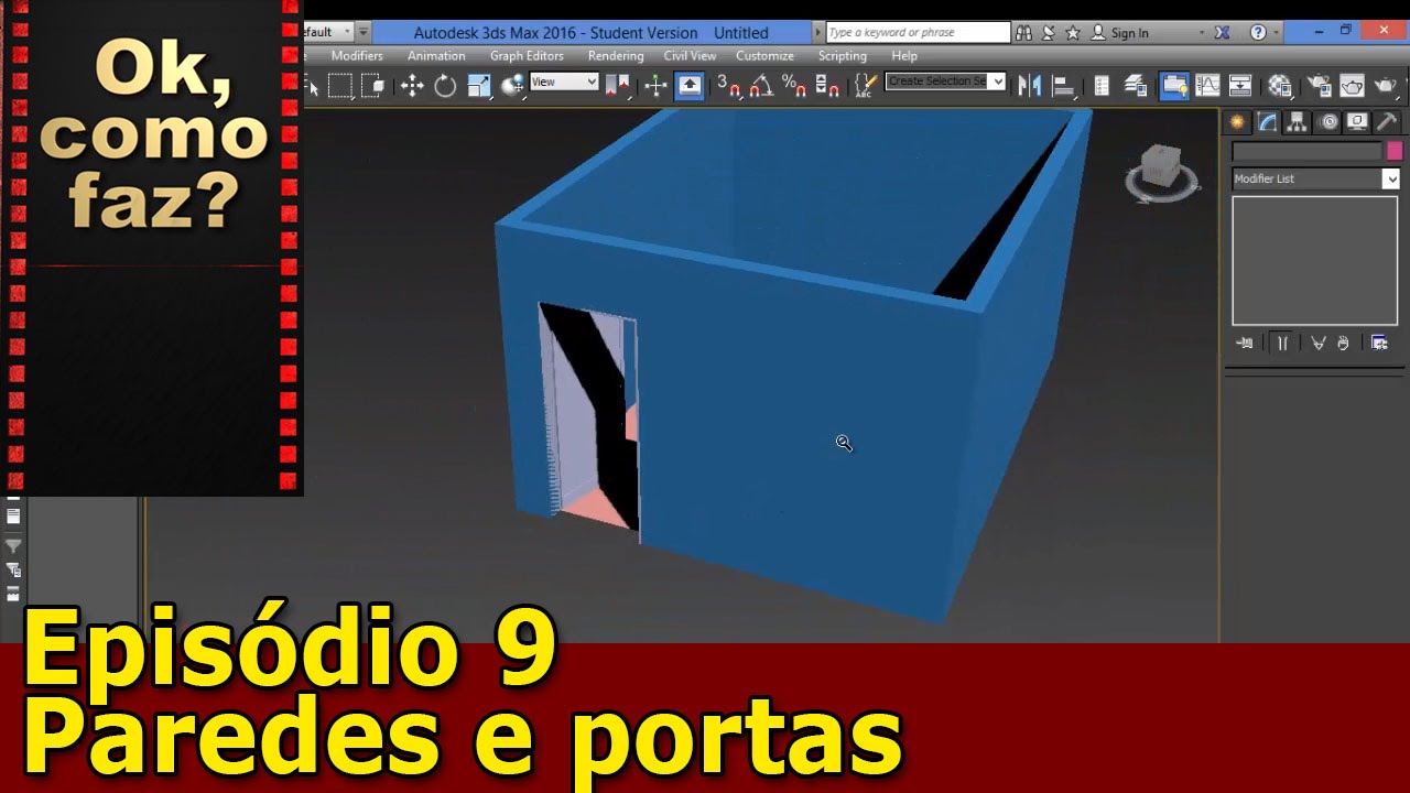 3Ds Max - Ep. 9 - Paredes e portas