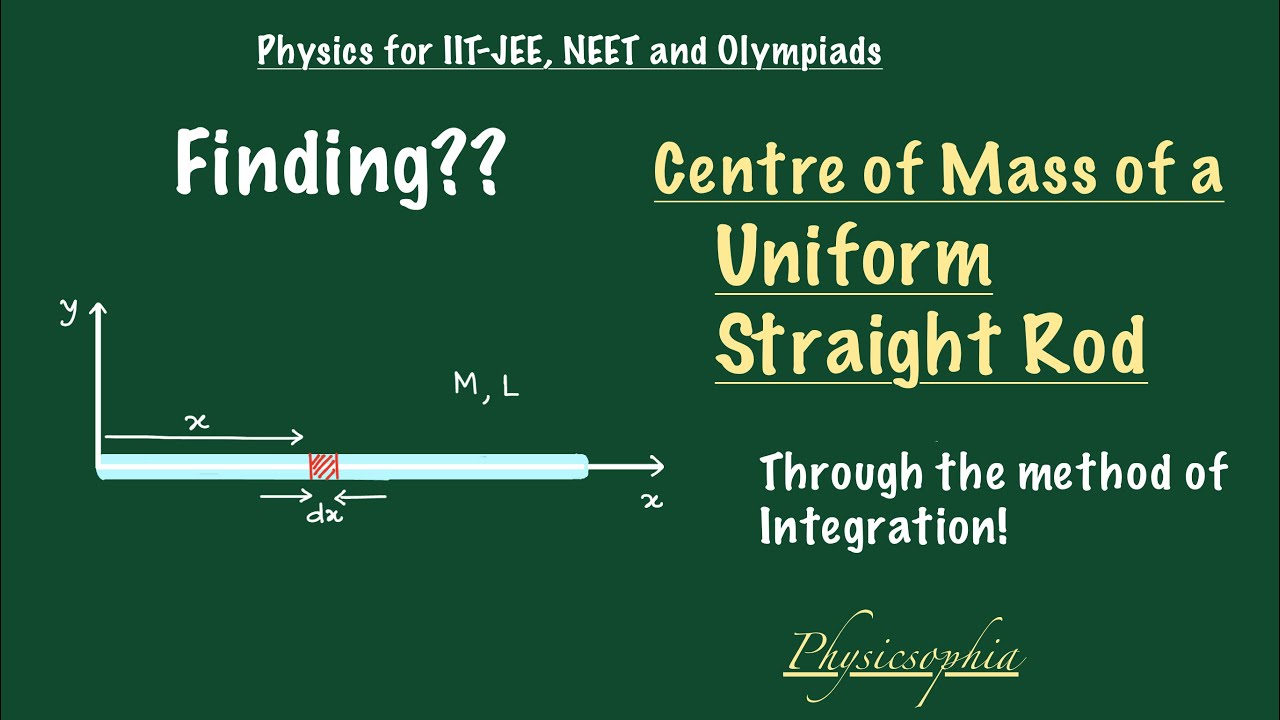 Centre of Mass of a Uniform Straight Rod l Centre of Mass l Conservation of Momentum