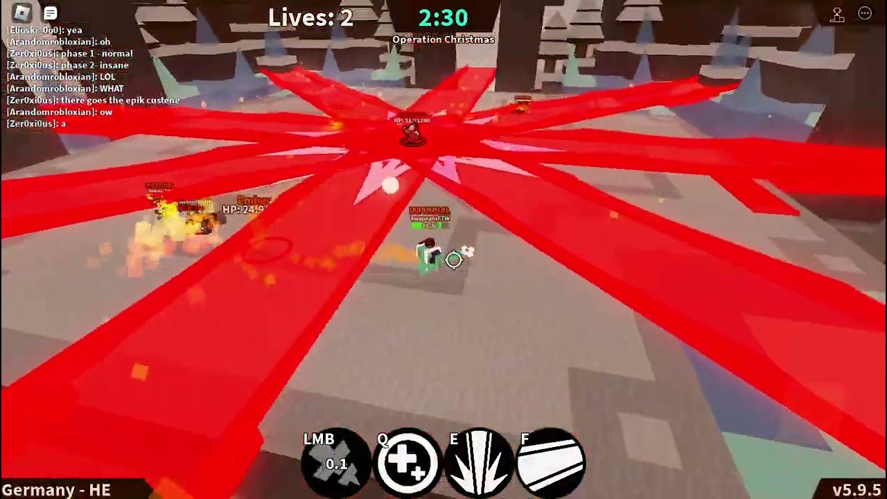 Roblox critical strike: beating operation Christmas + Infernus