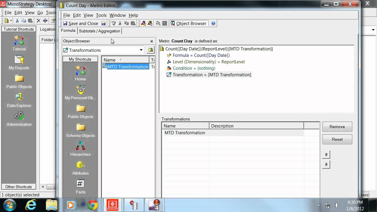Creating MicroStrategy Transformation