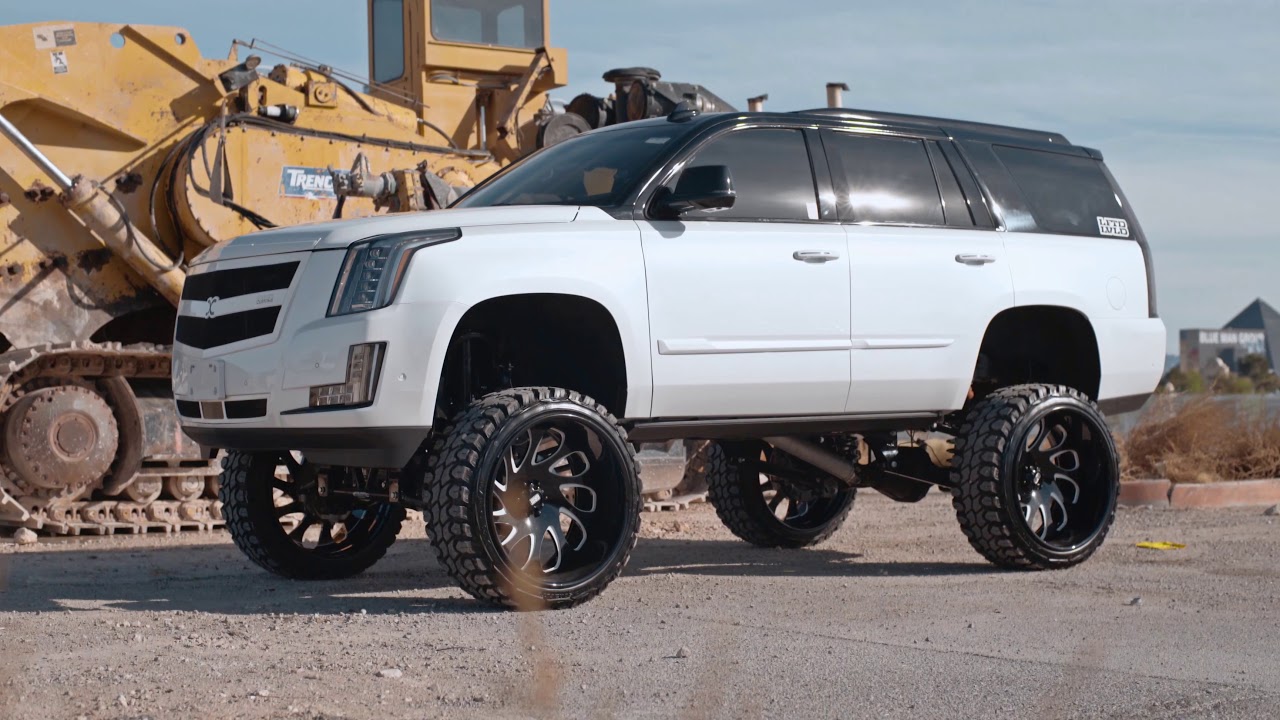 White Escalade on Grid Offroad GF10s | City Discount Tyres Geelong & Thomastown